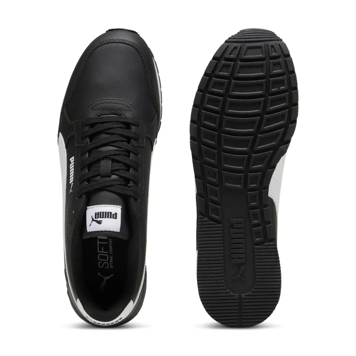 Sneakers retro da Uomo nere con inserti bianchi Puma Runner v4
