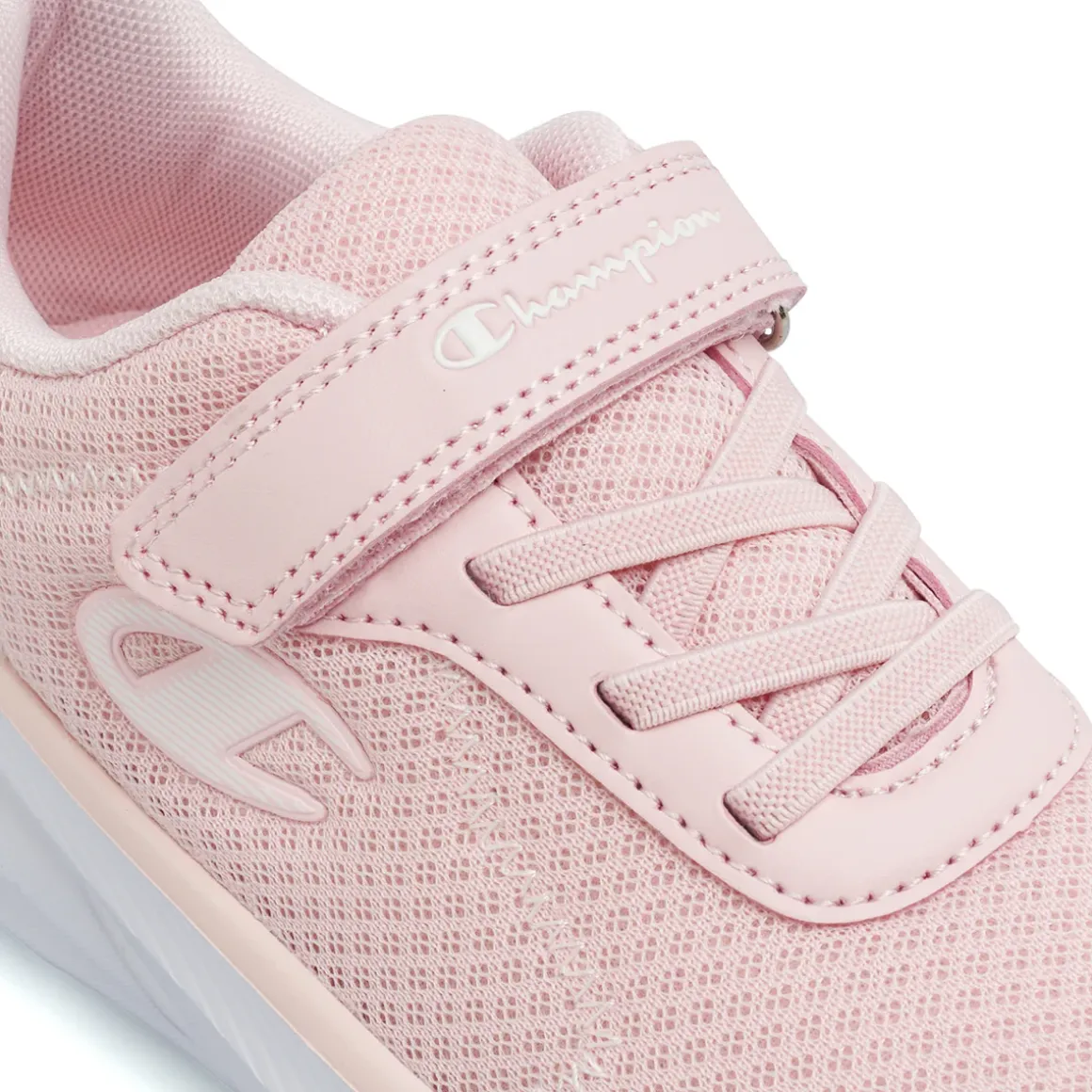 Sneakers Rosa Bambina in tessuto mesh con chiusura a strappo Champion