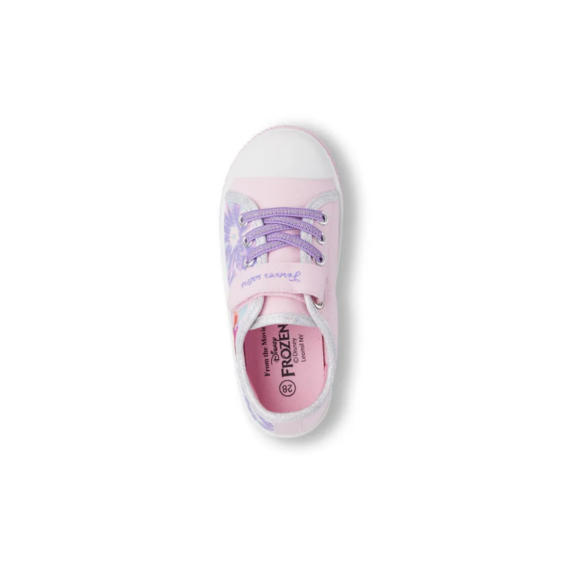 Sneakers rosa da Bambina con chiusura con strappi e stampa Frozen