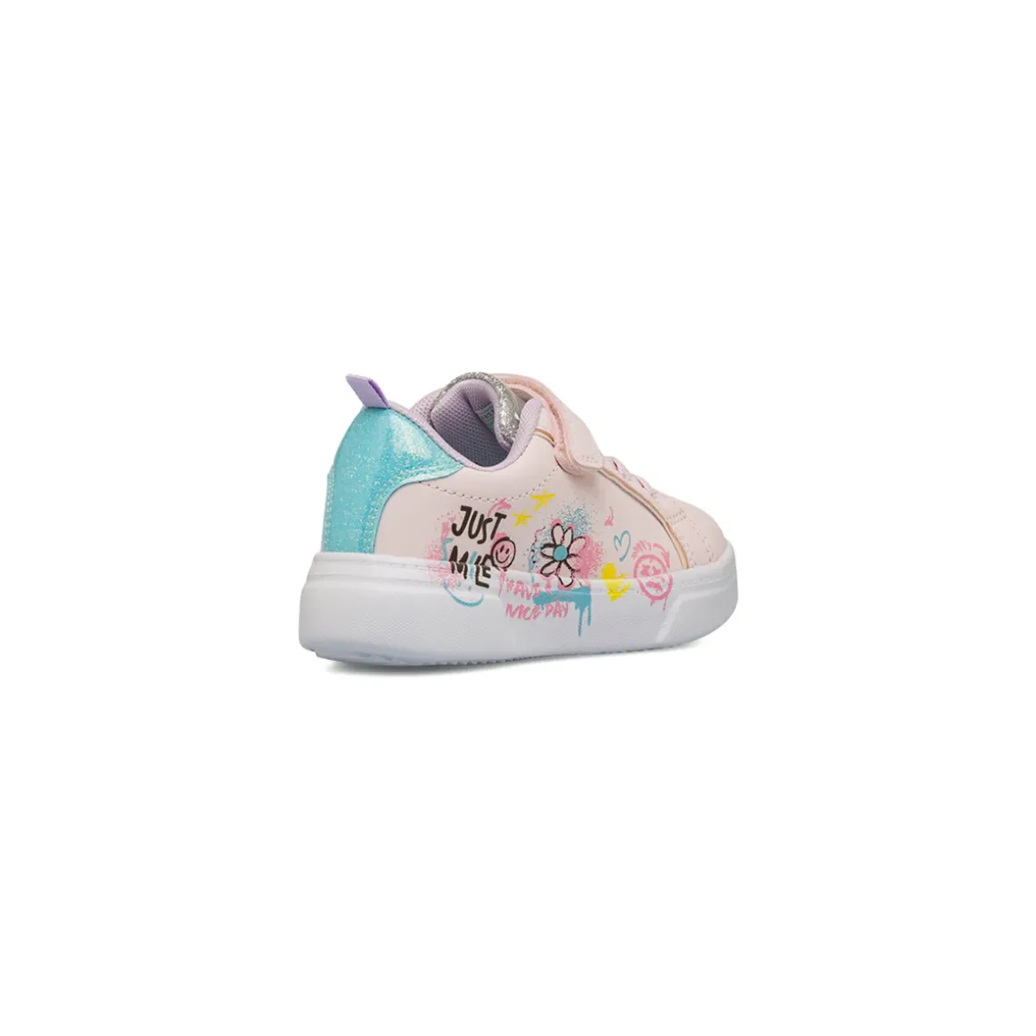 Sneakers rosa da bambina con dettaglio glitter e strappo Dieci Baci