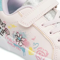 Sneakers rosa da bambina con dettaglio glitter e strappo Dieci Baci
