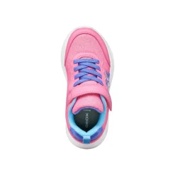 Sneakers rosa da Bambina con dettaglio stella e suola traspirante Geox