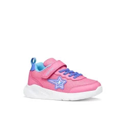 Sneakers rosa da Bambina con dettaglio stella e suola traspirante Geox