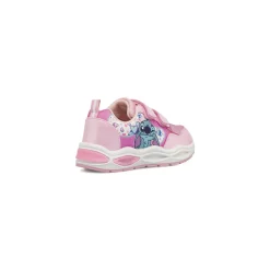 Sneakers rosa da Bambina con luci nella suola e glitter Lilo & Stitch