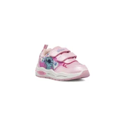 Sneakers rosa da Bambina con luci nella suola e glitter Lilo & Stitch