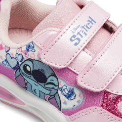 Sneakers rosa da Bambina con luci nella suola e glitter Lilo & Stitch