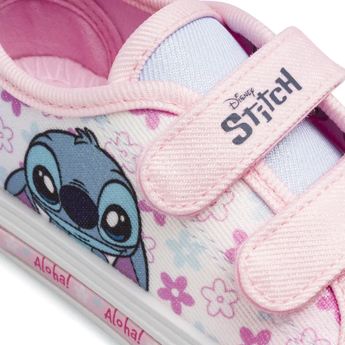 Sneakers rosa da Bambina con luci e dettagli glitter Lilo & Stitch