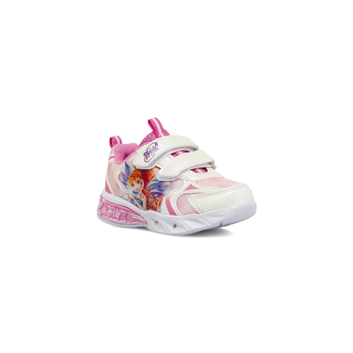 Sneakers rosa da Bambina con luci nella suola e doppio strappo Winx