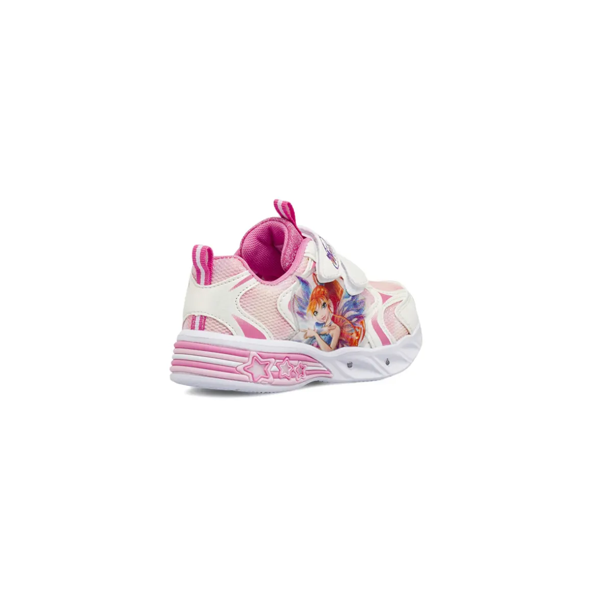 Sneakers rosa da Bambina con luci nella suola e doppio strappo Winx