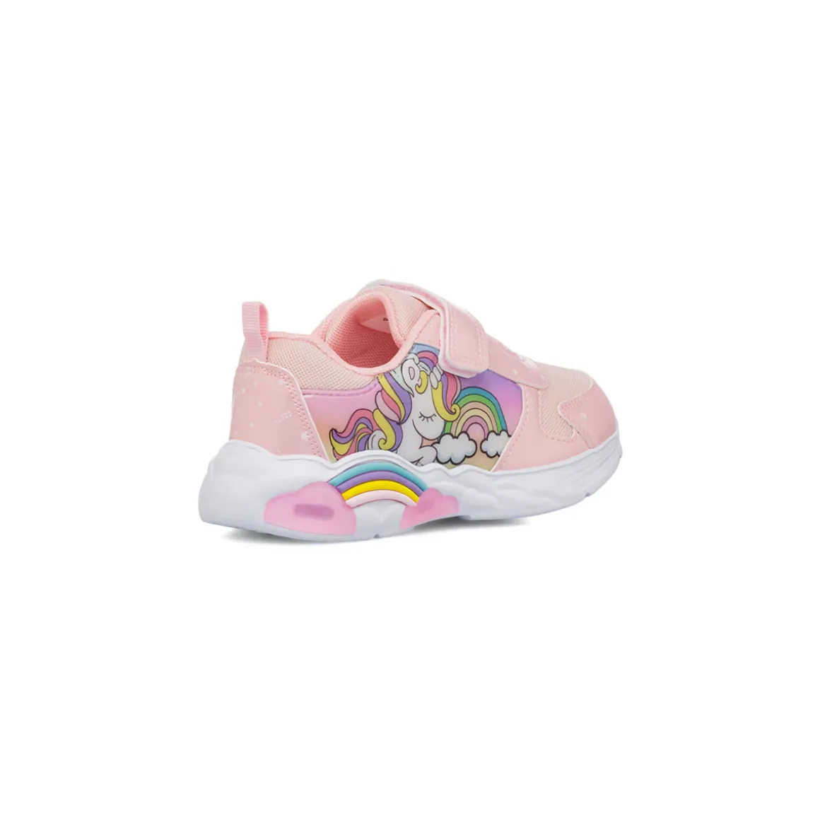 Sneakers rosa da Bambina con luci e stampa Unicorno