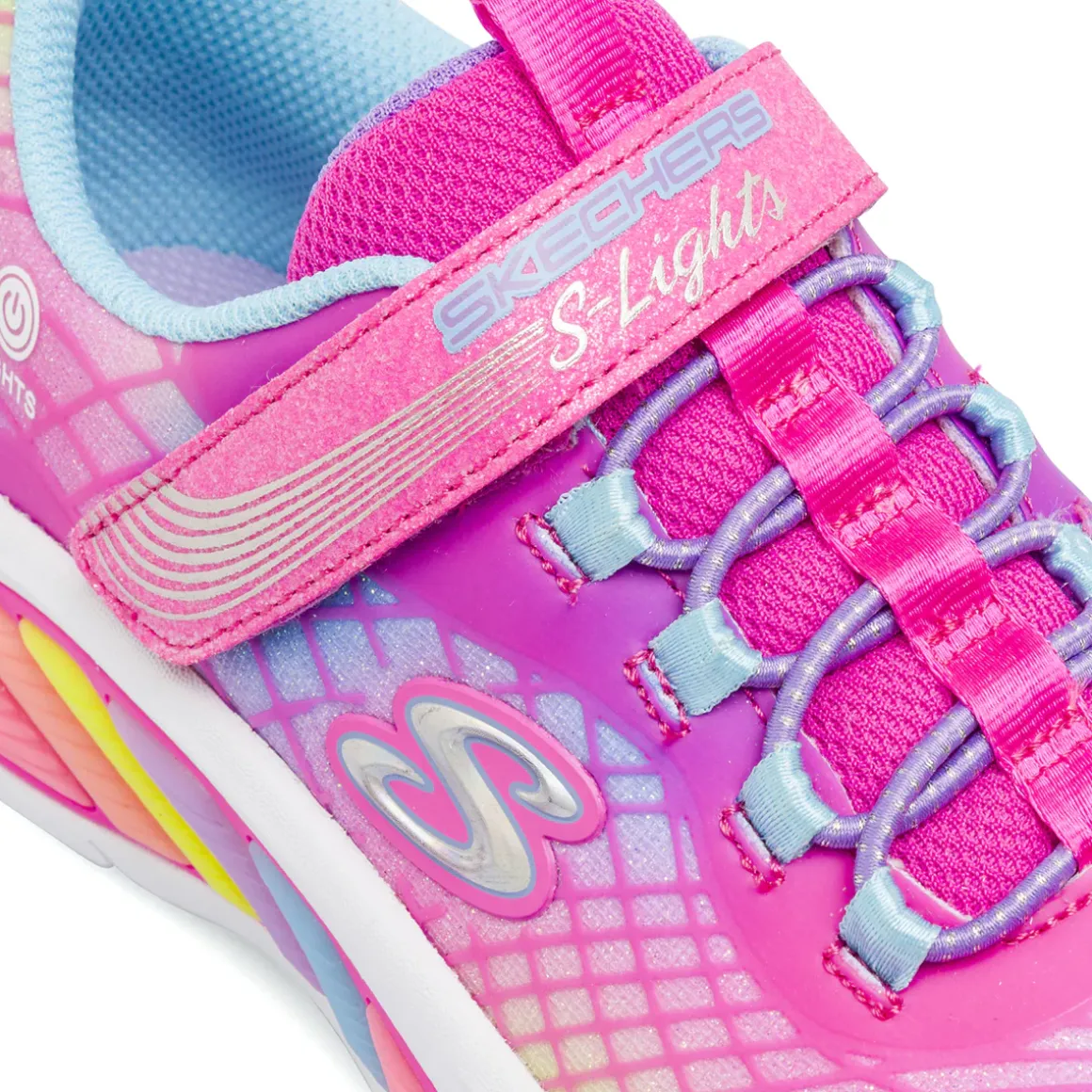 Sneakers rosa da bambina con luci Skechers S Lights Rainbow