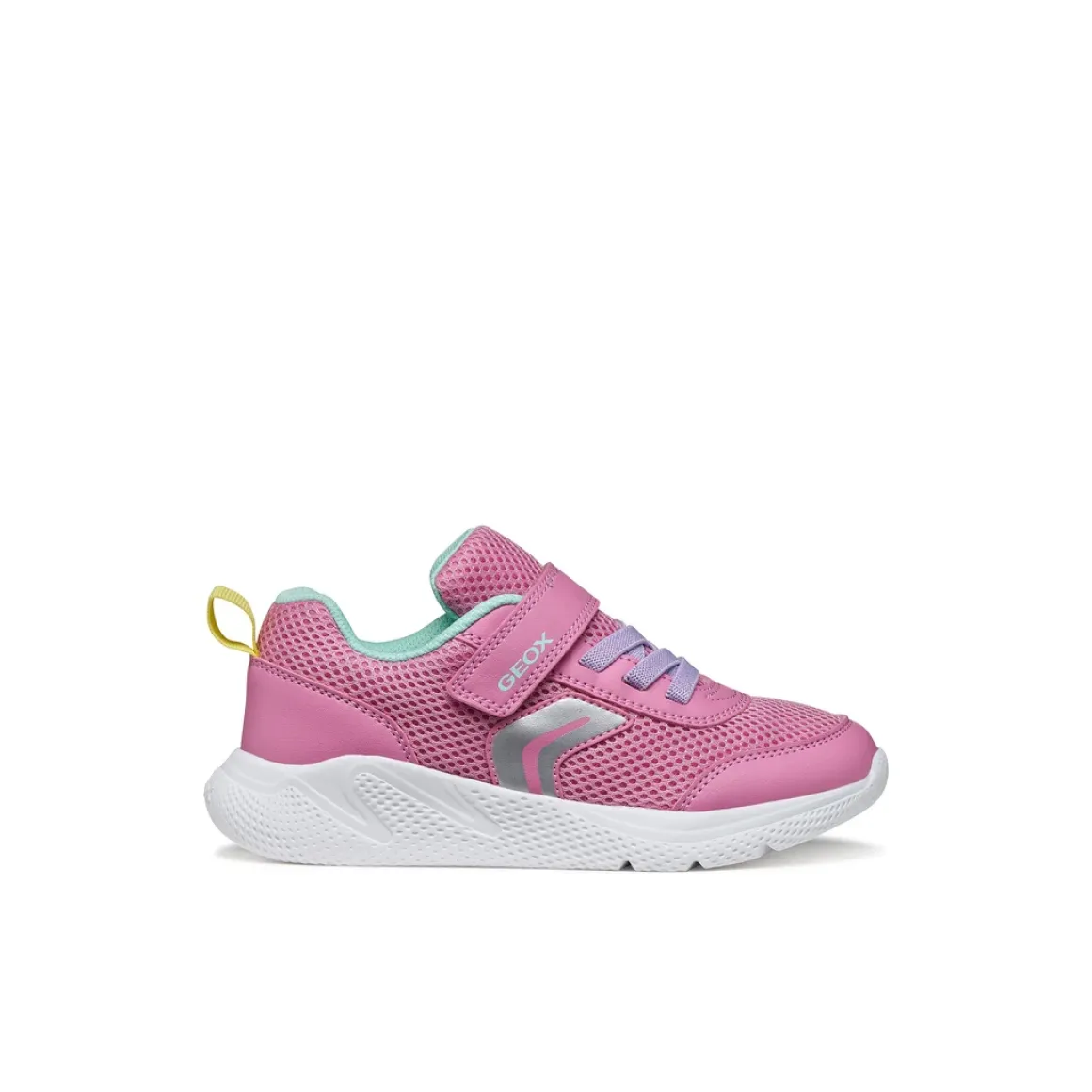 Sneakers rosa da Bambina con suola traspirante e chiusura strappo Geox