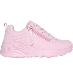 Sneakers rosa da bambina con soletta Memory Foam Skechers Uno Lite - Easy Zip