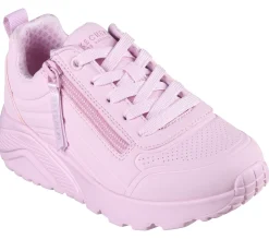 Sneakers rosa da bambina con soletta Memory Foam Skechers Uno Lite - Easy Zip