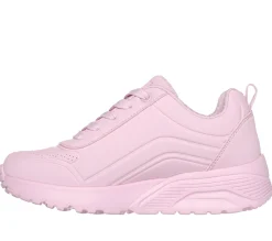 Sneakers rosa da bambina con soletta Memory Foam Skechers Uno Lite - Easy Zip