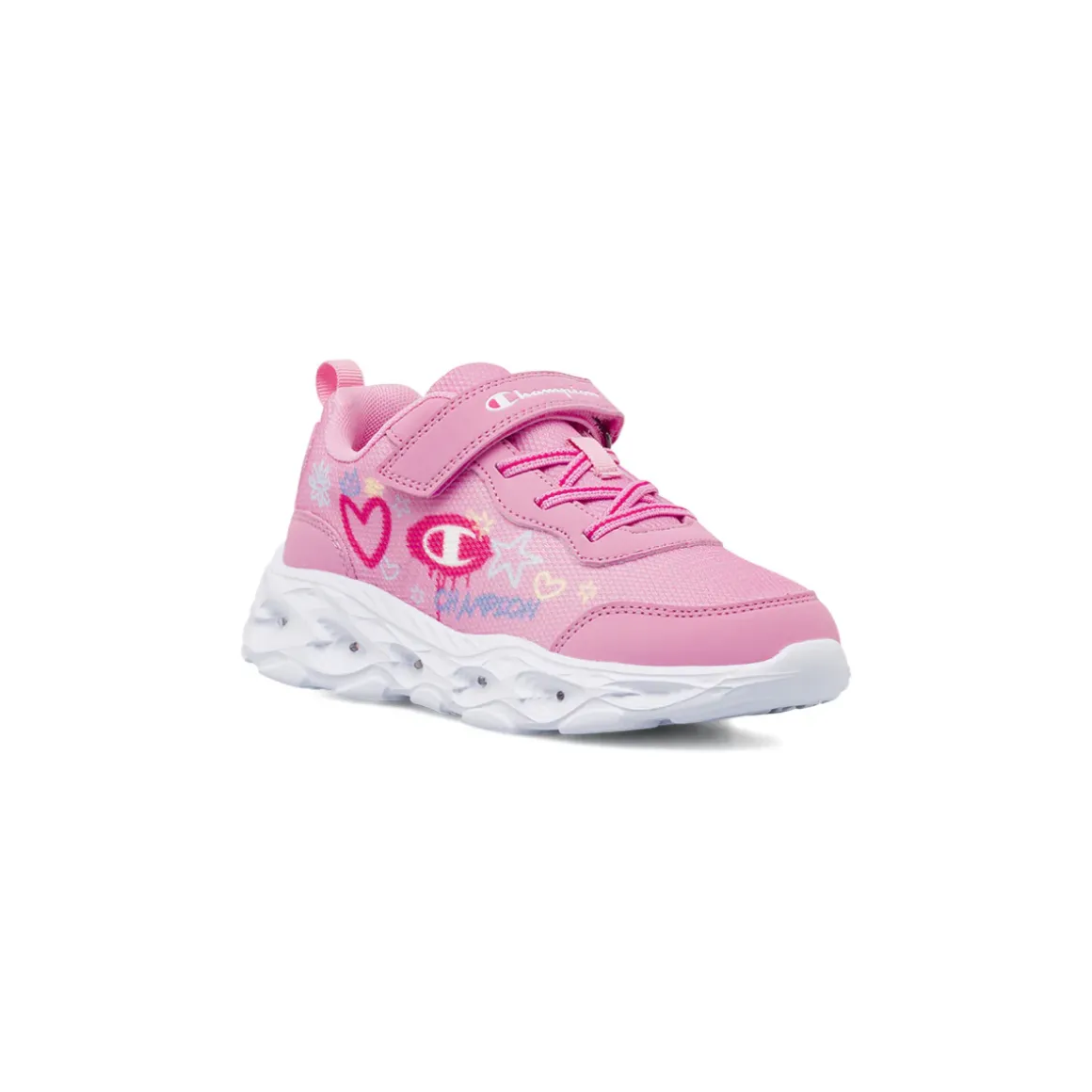 Sneakers rosa da Bambina e Ragazza con strappo e luci Champion