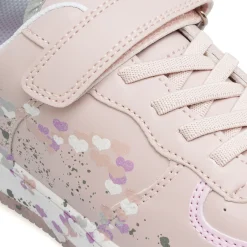 Sneakers rosa da Ragazza con stampa cuoricini e strappo Dieci Baci
