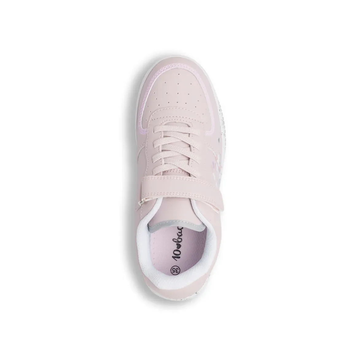 Sneakers rosa da Ragazza con stampa cuoricini e strappo Dieci Baci