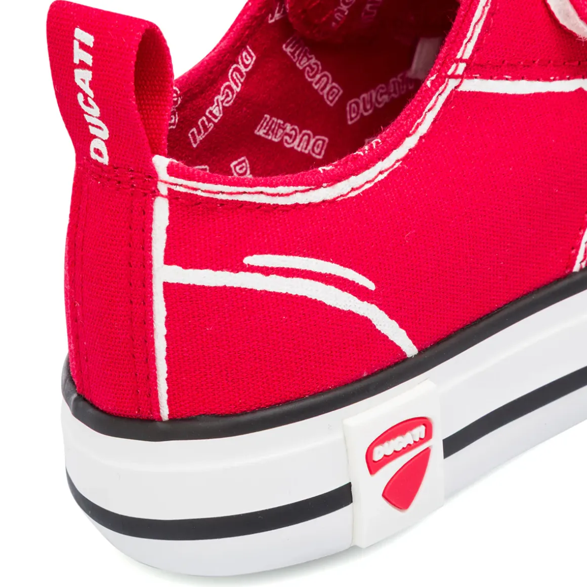 Sneakers rosse da Bambino Ducati con chiusura a strappo