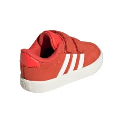 Sneakers rosse da bambino e bambina con logo adidas VL Court 3.0