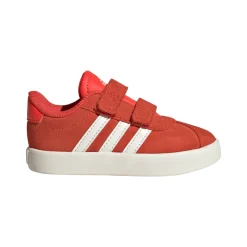 Sneakers rosse da bambino e bambina con logo adidas VL Court 3.0