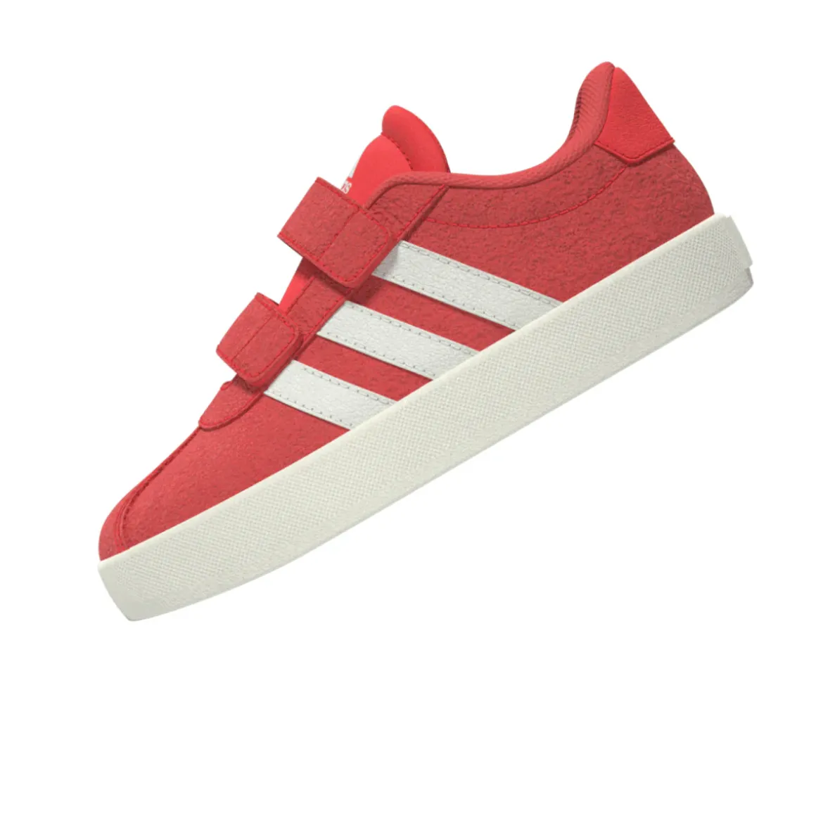 Sneakers rosse da bambino e bambina con logo adidas VL Court 3.0