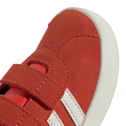 Sneakers rosse da bambino e bambina con logo adidas VL Court 3.0