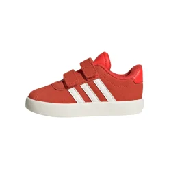 Sneakers rosse da bambino e bambina con logo adidas VL Court 3.0