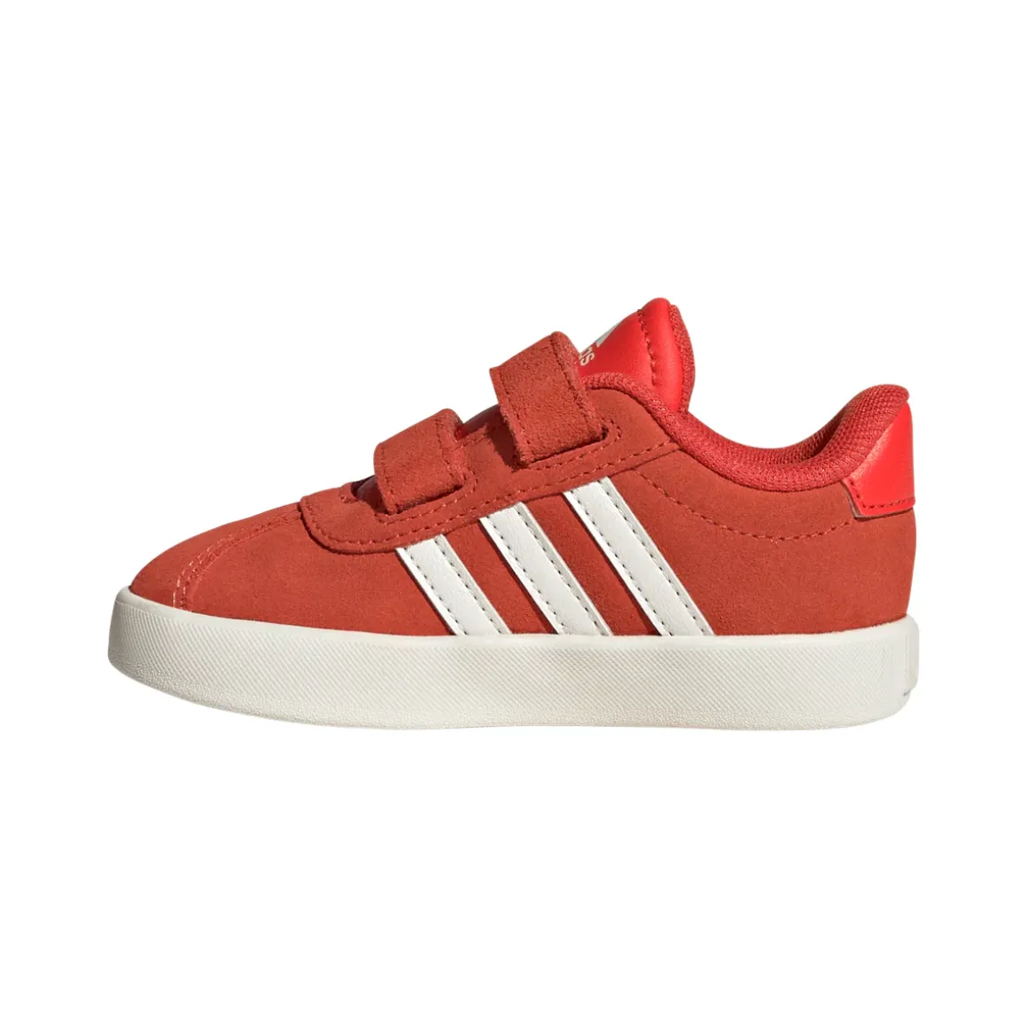 Sneakers rosse da bambino e bambina con logo adidas VL Court 3.0