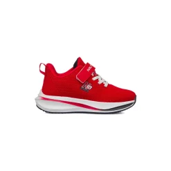 Sneakers rosse da bambino in mesh con dettagli a contrasto e logo Nautica