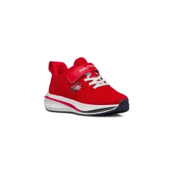 Sneakers rosse da bambino in mesh con dettagli a contrasto e logo Nautica