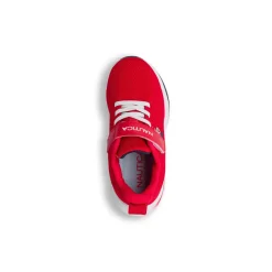 Sneakers rosse da bambino in mesh con dettagli a contrasto e logo Nautica