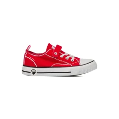 Sneakers rosse da Bambino in tessuto con velcro e logo Ducati