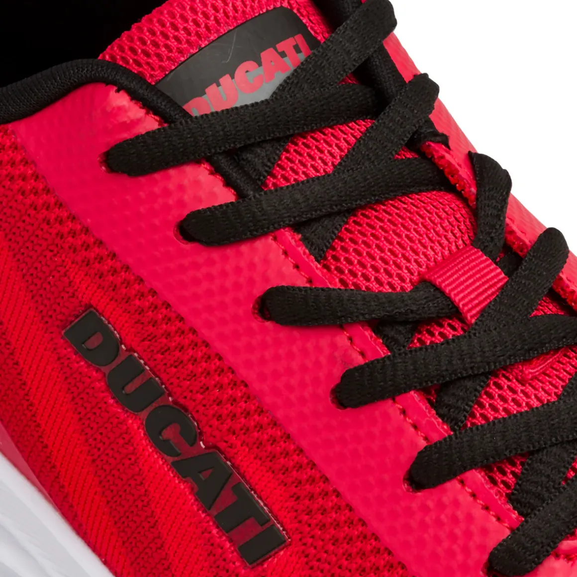 Sneakers rosse e nere da Uomo in tessuto con logo Ducati