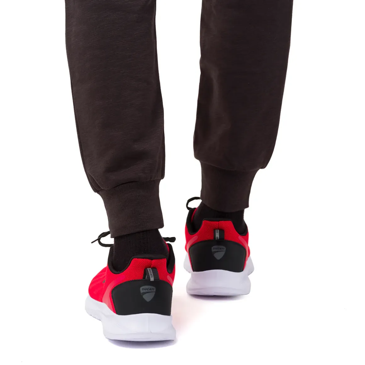 Sneakers rosse e nere da Uomo in tessuto con logo Ducati