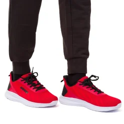 Sneakers rosse e nere da Uomo in tessuto con logo Ducati