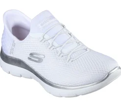 Sneakers slip-on bianche da donna con soletta Memory Foam Skechers Slip-ins: Summits