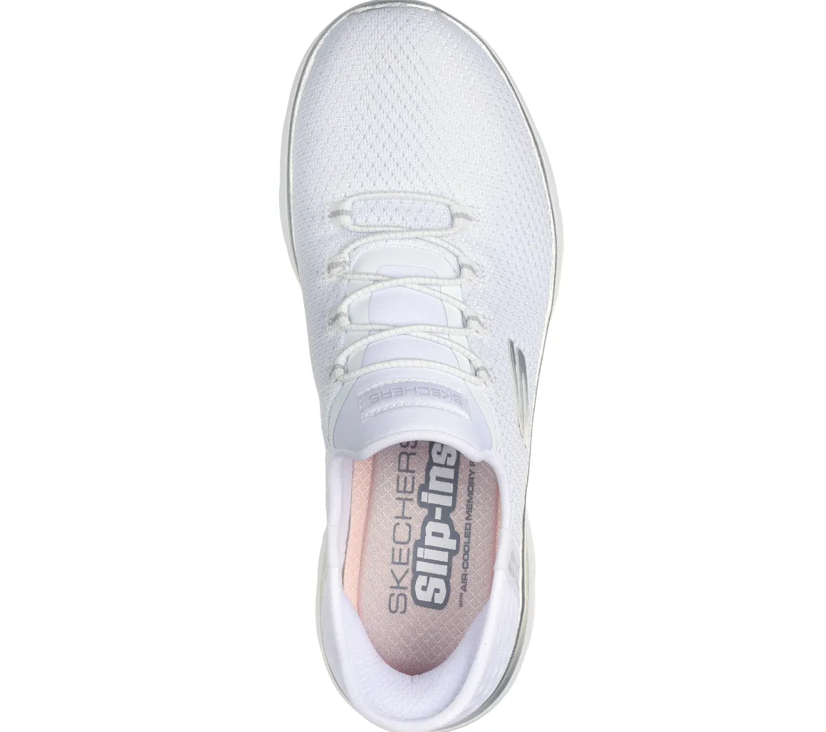 Sneakers slip-on bianche da donna con soletta Memory Foam Skechers Slip-ins: Summits