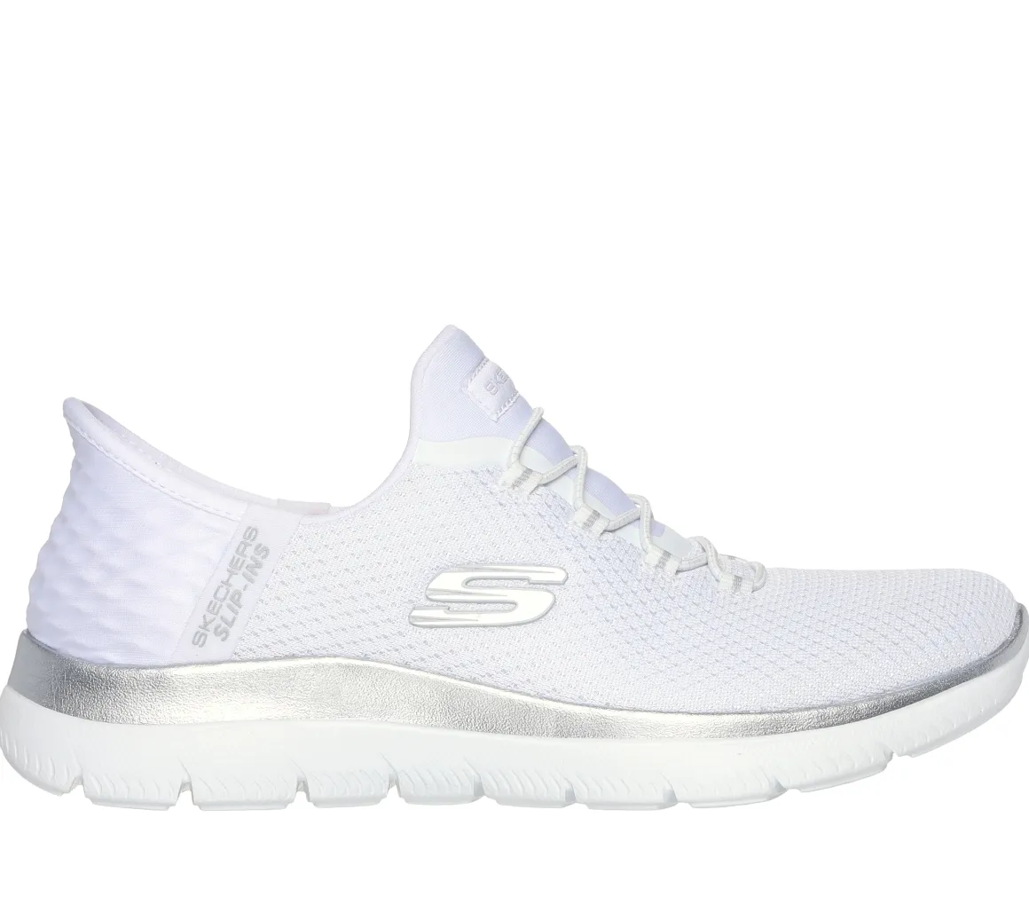 Sneakers slip-on bianche da donna con soletta Memory Foam Skechers Slip-ins: Summits