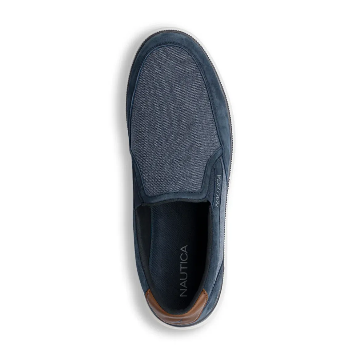 Sneakers slip-on blu da Uomo in tessuto effetto jeans con logo Nautica