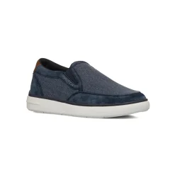 Sneakers slip-on blu da Uomo in tessuto effetto jeans con logo Nautica