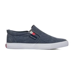 Sneakers slip-on blu da Uomo in tessuto effetto jeans con logo Nautica