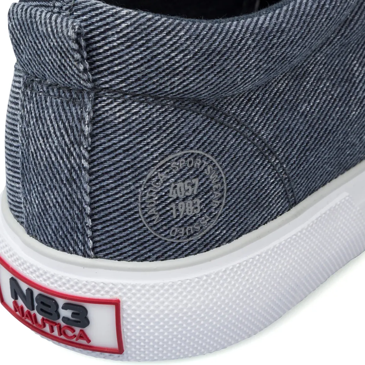 Sneakers slip-on blu da Uomo in tessuto effetto jeans con logo Nautica