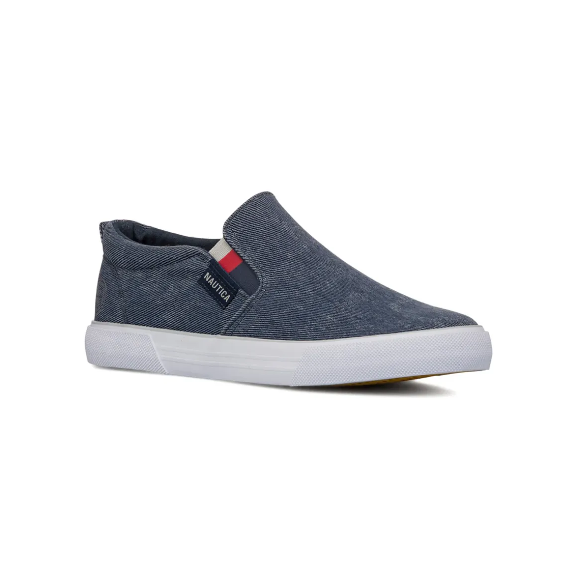 Sneakers slip-on blu da Uomo in tessuto effetto jeans con logo Nautica