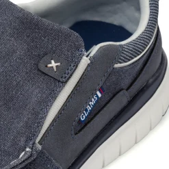 Sneakers Slip-on blu in tessuto da Uomo Glams