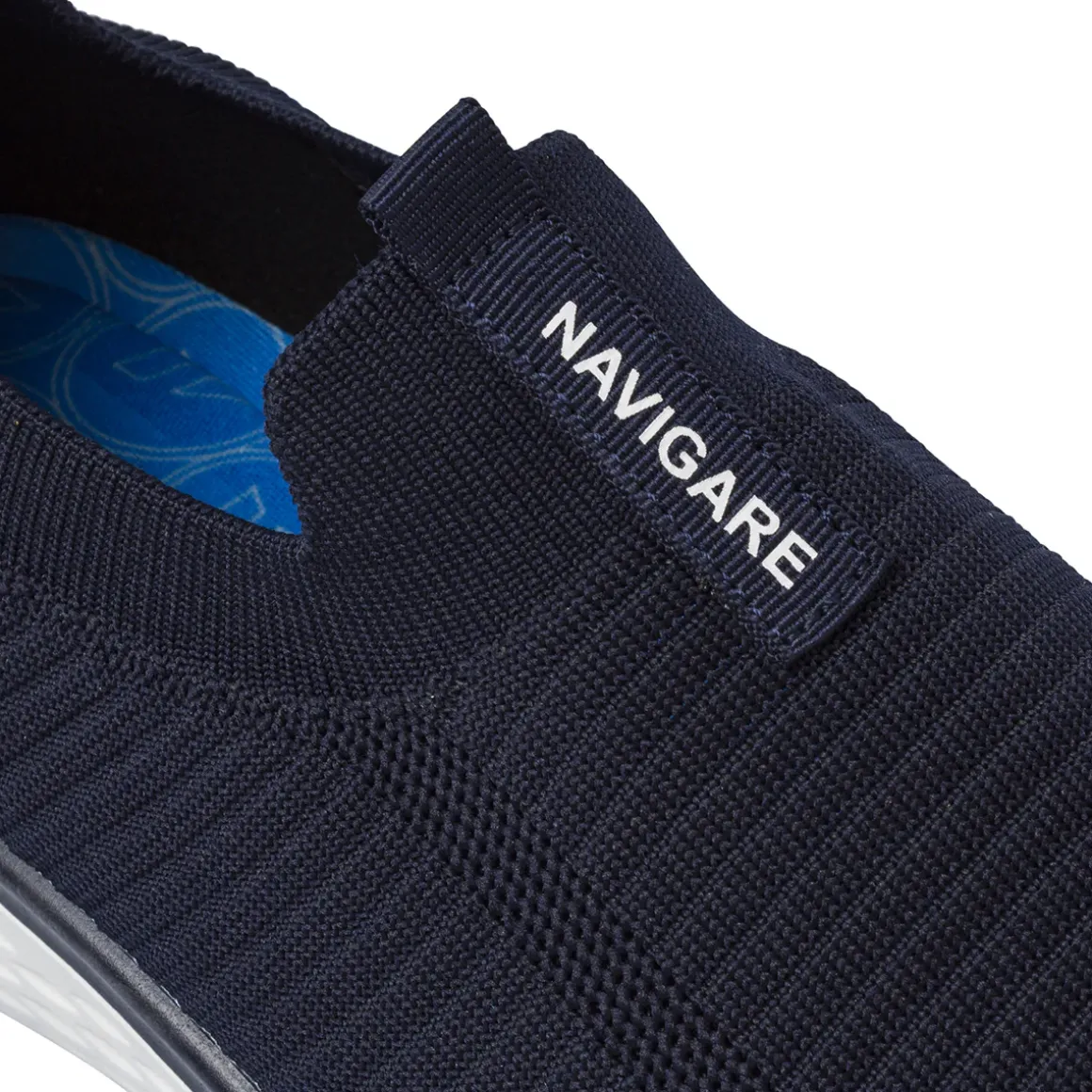 Sneakers Slip-on Blu Uomo in tessuto leggero senza lacci Navigare