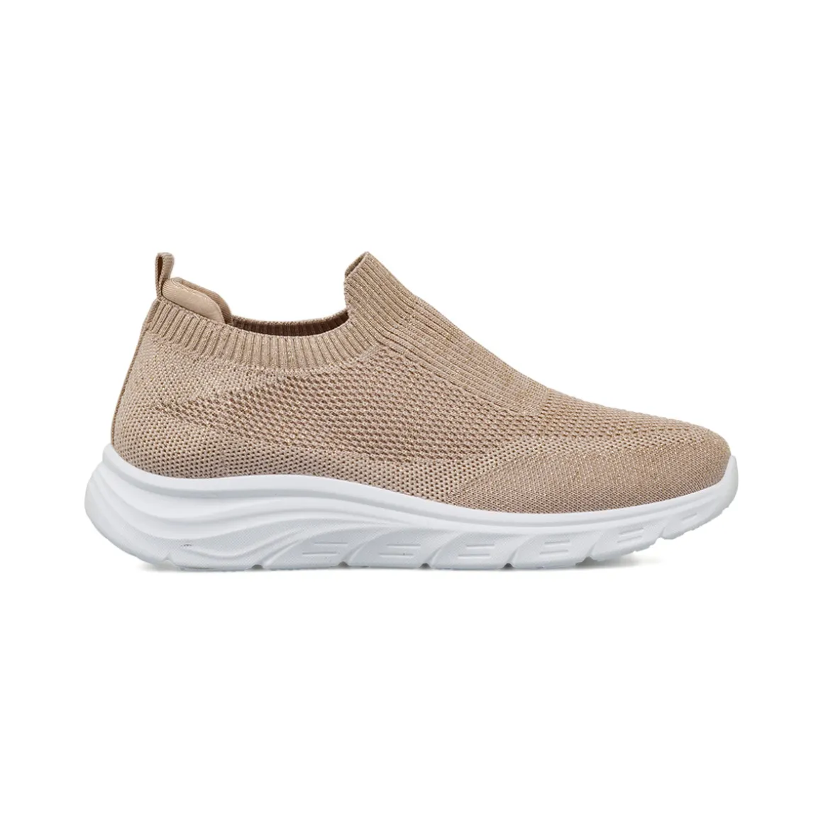 Sneakers slip-on da Donna in tessuto effetto lurex beige Lora Ferres