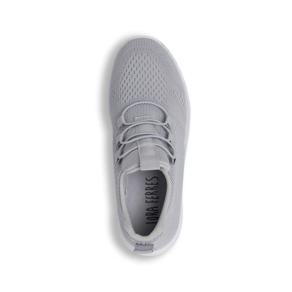 Sneakers slip-on Donna grigie in tessuto con lacci elastici Lora Ferres