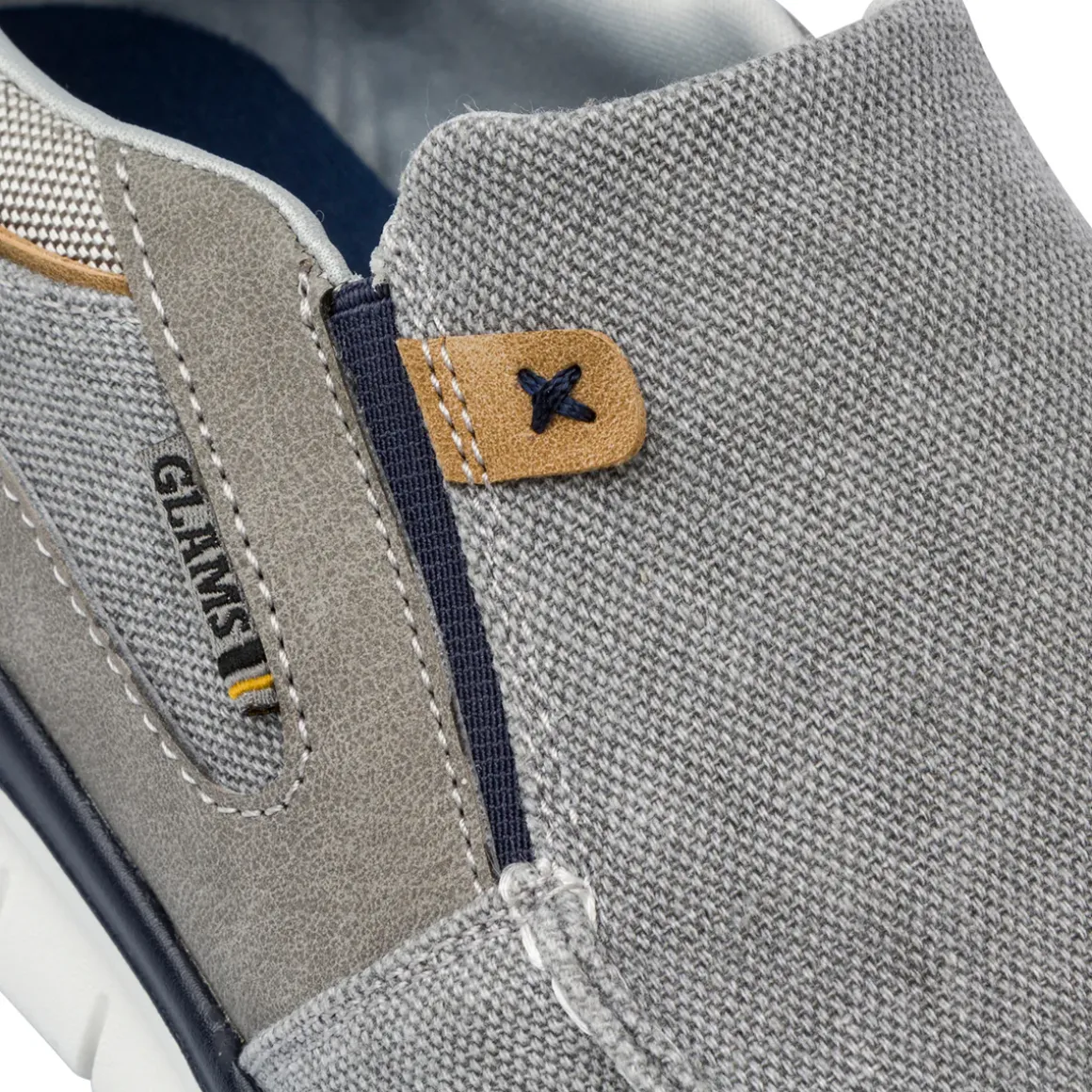 Sneakers Slip-on grigie in tessuto da Uomo Glams
