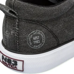 Sneakers slip-on nere da Uomo in tessuto effetto jeans Nautica